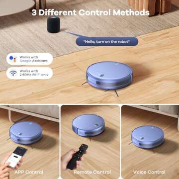Robot Vacuum and Mop Combo, 2 in 1 Robot Mop and Vacuum, Robotic Vacuum Cleaner with WiFi/App, 2000Pa Suction, 230ML Water Tank, Self-Charging, Slim, Ideal for Hard Floor, Low Pile Carpet, Pet Hair