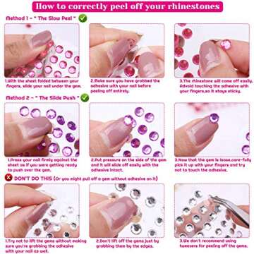 Rhinestone Stickers, Anezus 4950pcs Adhesive Stick on Gems Face Jewels Stickers Self Adhesive Rhinestones for Crafts, Makeup and Decorations (30 Colors, 4 Sizes)