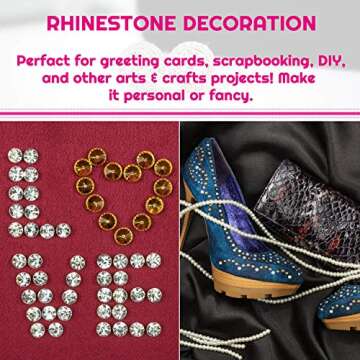 Rhinestone Stickers, Anezus 4950pcs Adhesive Stick on Gems Face Jewels Stickers Self Adhesive Rhinestones for Crafts, Makeup and Decorations (30 Colors, 4 Sizes)