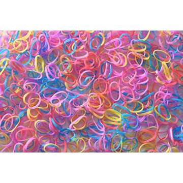 Youxuan Kids Elastics No Damage Colored Hair Bands Fashion Girls Hair Ties 1000 Count Small Size