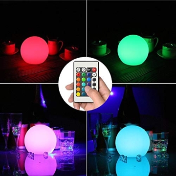Borelor LED Ball Light 16 Colors Rechargeable Remote Control