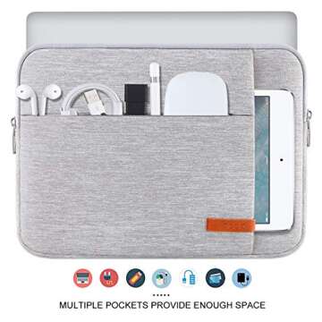 Lacdo Laptop Sleeve Case for 16 inch New MacBook Pro M4/M3/M2/M1 Pro/Max A3403 A3186 A2991 A2780 A2485 A2141 2024-2019 | 15 inch Surface Laptop 7th Copilot+PC/Surface Laptop 6 5 4 3 Computer Bag, Gray