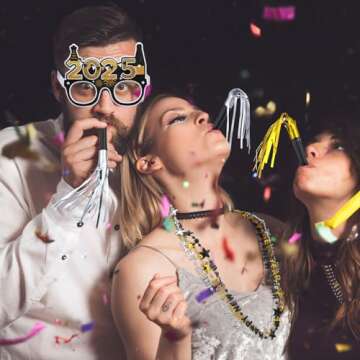 VioraWhite 36 Pcs New Year Party Supplies for 2025