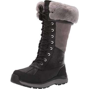 UGG Women's W Adirondack Boot Tall III Snow, Black, 8 M US