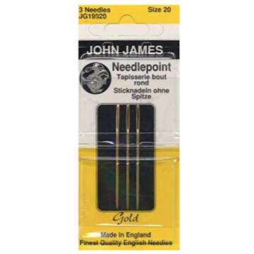 Gold Tapestry Needles-Size 20 for Effortless Stitching