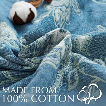 Jinchan Reversible Cotton Blanket 60x80 Soft Floral Design