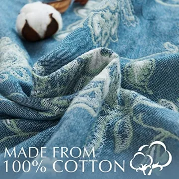 Jinchan Reversible Cotton Blanket 60x80 Soft Floral Design