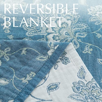 Jinchan Reversible Cotton Blanket 60x80 Soft Floral Design
