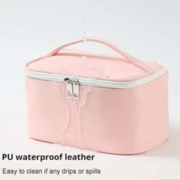 Meiyuuo Makeup Bag Cosmetic Bags Small for Women Ladies Zipper Pouch Makeup Organizer Waterproof Cute (Light Pink)