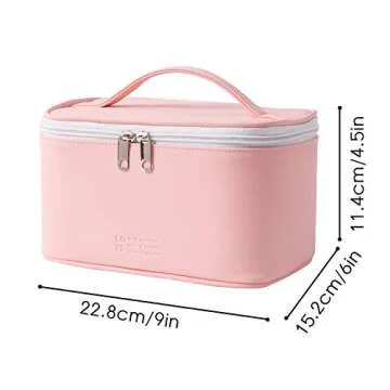 Meiyuuo Makeup Bag Cosmetic Bags Small for Women Ladies Zipper Pouch Makeup Organizer Waterproof Cute (Light Pink)