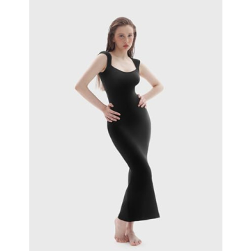 PUMIEY Maxi Dress - Stylish Square Neck Bodycon