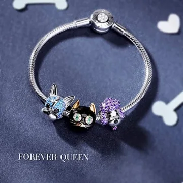 Forever Queen Black Cat Charm - Sterling Silver Gift for Cat Lovers