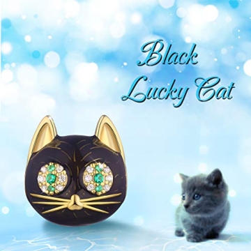 Forever Queen Black Cat Charm - Sterling Silver Gift for Cat Lovers