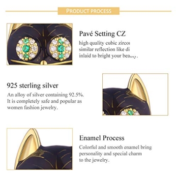 Forever Queen Black Cat Charm - Sterling Silver Gift for Cat Lovers