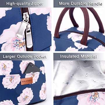 BALORAY Lunch Bag for Women Men Insulated Lunch Box for Adult Reusable Lunch Tote Bag for Work, Picn...