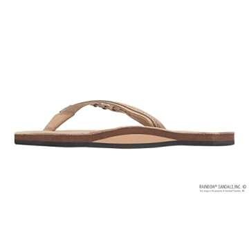 Rainbow Women's Sierra Brown Flirty Braidy Flip-Flops - 10 B(M) US