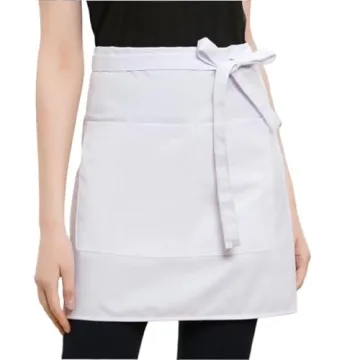 Stylish White Chef Apron for Adults with Pockets