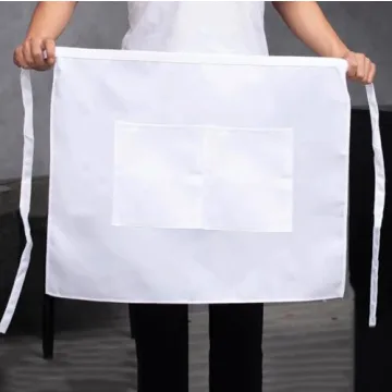 Stylish White Chef Apron for Adults with Pockets