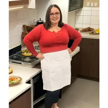 Stylish White Chef Apron for Adults with Pockets