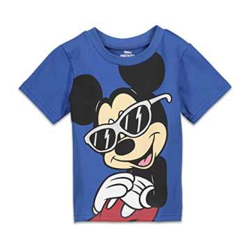 Disney Mickey Mouse Big Boys T-Shirt and Mesh Shorts Outfit Set Navy-Blue 10