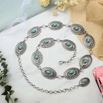 Stylish Tarpop Turquoise Adjustable Western Belt