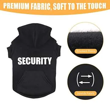 Dog Hoodie Security Dog Sweater Soft Brushed Fleece Dog Clothes Dog Hoodie Sweatshirt with Pocket Dog Sweaters for Large Dogs(L)
