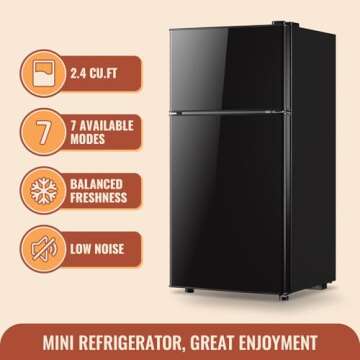 Compact DEMULLER 2.4 Cu.ft Mini Fridge with Freezer