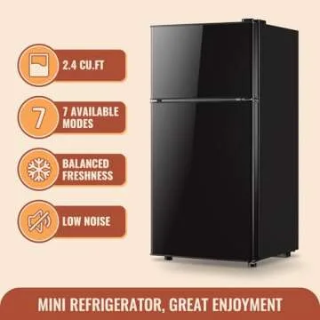 Compact DEMULLER 2.4 Cu.ft Mini Fridge with Freezer