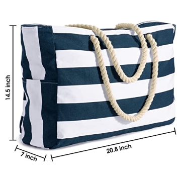 Becokan Waterproof Beach Tote Bag Large Durable Stylish