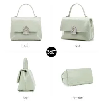 LA FESTIN Leather Crossbody Handbags for Women: Mint Manbo Small Purse Shoulder Bag with Detachable Shoulder Straps - Suitable for Daily Occasions