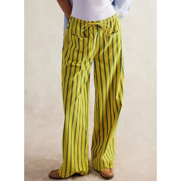 Acelitt Casual Striped Pants for Stylish Winter Comfort