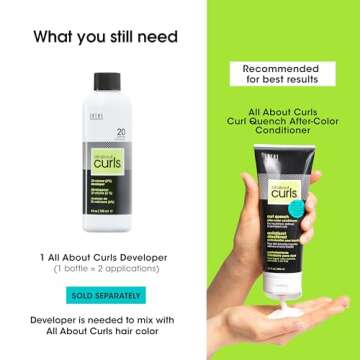 All About Curls 3B Wavy Navy Permanent Hair Color (Prep + Protect Serum & Hair Dye for Curly Hair) - 100% Grey Coverage, Nourished & Radiant Curls