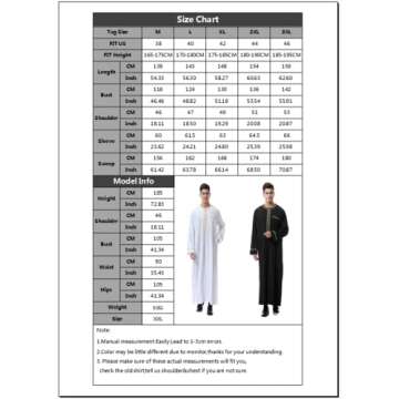 CRFASIBE Mens Thobe Muslim Clothes for Men Thobe Islamic Clothing Arabic Dress for Men Jalabiya,White(M)