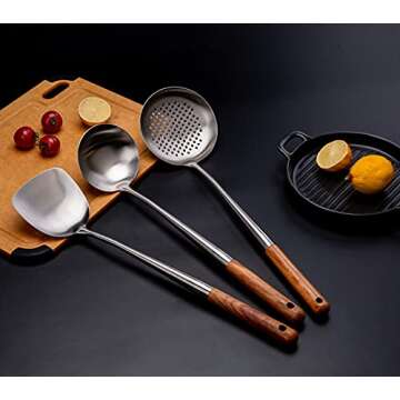 FJNATINH Wok Spatula Ladle Set for Perfect Cooking