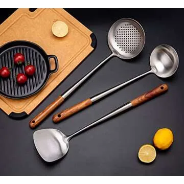 FJNATINH Wok Spatula Ladle Set for Perfect Cooking