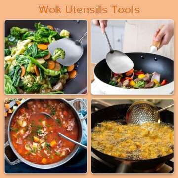 FJNATINH Wok Spatula Ladle Set for Perfect Cooking