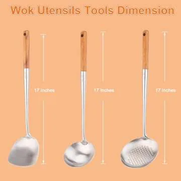 FJNATINH Wok Spatula Ladle Set for Perfect Cooking