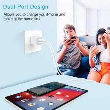 USB Wall Charger 5Pack with Quick Dual Port Fast Charging