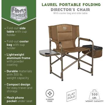 Timber Ridge Laurel Directors Chair for Comfort & Portability