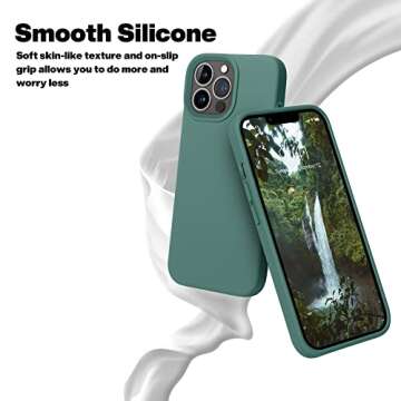 OTOFLY for iPhone 13 Pro Case [Compatible with MagSafe] Full-Body Silicone Shockproof Slim Thin Phone Case for iPhone 13 Pro 6.1 inch (Midnight Green)
