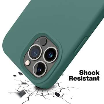 OTOFLY for iPhone 13 Pro Case [Compatible with MagSafe] Full-Body Silicone Shockproof Slim Thin Phone Case for iPhone 13 Pro 6.1 inch (Midnight Green)