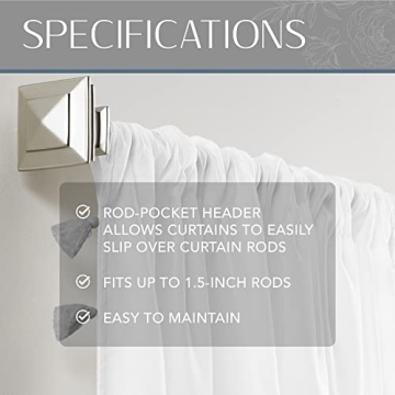 Elrene Bianca Semi-Sheer Boho Curtain Panel - Chic Elegance