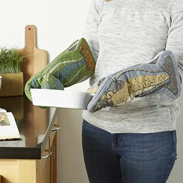 DII Lake House Fish Oven Mitts Set - Fun & Functional Cooking Gear