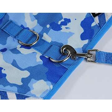 Yizhi Miaow Cat Harness and Leash for Walking Escape Proof, Adjustable Cat Vest Harness, Padded Stylish Cat Walking Jackets, Blue Camo, X-Small