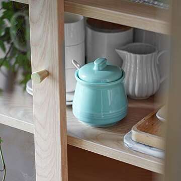 DOWAN 12 OZ Sugar Bowl with Lid and Spoon for Kitchen