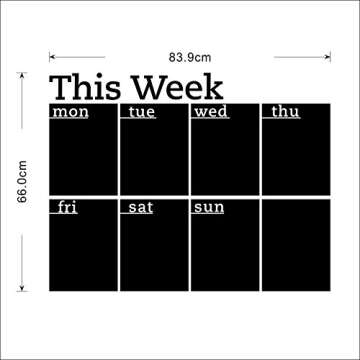 Fashion Designed Removed Vinyl Weekly Calendar Blackboard Sticker Working Calendar Studying Calendar Vinyl Blackboard Wall Sticker