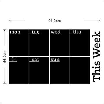 Fashion Designed Removed Vinyl Weekly Calendar Blackboard Sticker Working Calendar Studying Calendar Vinyl Blackboard Wall Sticker