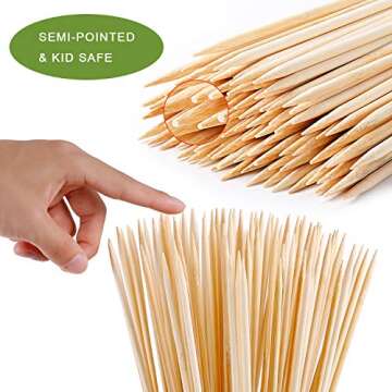 60 PCS Bamboo Marshmallow Roasting Sticks, SMores Skewers for Fire Pit, Extra Long 30 Inch Heavy Duty 5mm Thick Wooden SMores Sticks for Open Fire Pits Roaster Barbecue Hot Dog Camping Kebab Sausage
