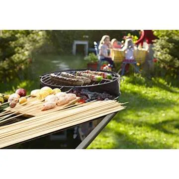 60 PCS Bamboo Marshmallow Roasting Sticks, SMores Skewers for Fire Pit, Extra Long 30 Inch Heavy Duty 5mm Thick Wooden SMores Sticks for Open Fire Pits Roaster Barbecue Hot Dog Camping Kebab Sausage