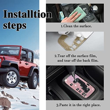 Stylish ASUBHA Bling Gear Shift Box Cover for Jeep Wrangler